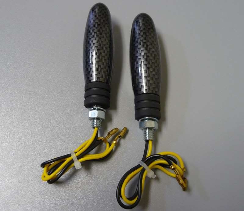 Motorcycle Turn Signal Blinker Flasher LED Bike Carbon  