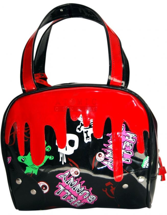 Hell Bunny Monster Hand Bag Bowling Rockabilly Horror  