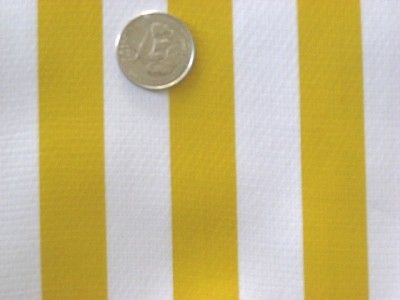 YELLOW CABANA STRIPES OILCLOTH VINYL SEWING FABRIC BTY  