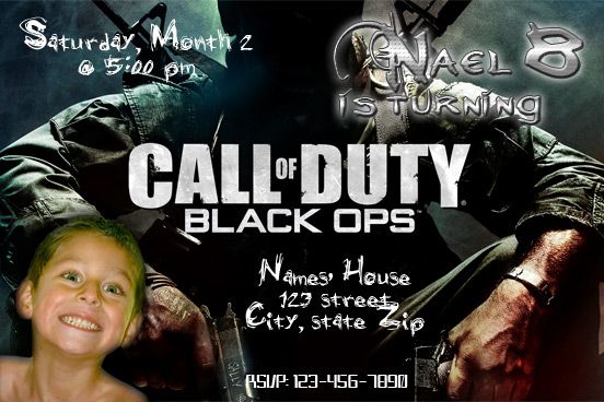 Call Of Duty custom BIRTHDAY PARTY INVITATION FAST SERVICE  