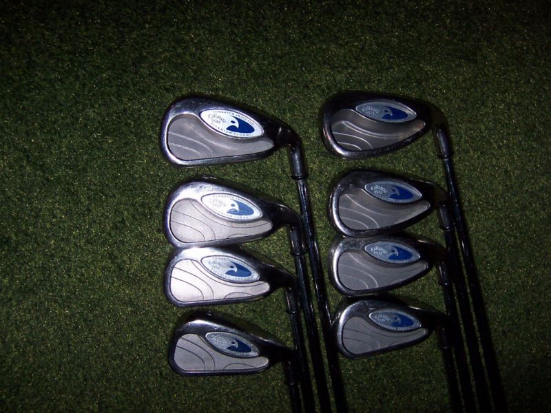 CALLAWAY GOLF CLUBS HAWKEYE IRON SET 3 PW STEEL UNI FLEX SHAFTS  