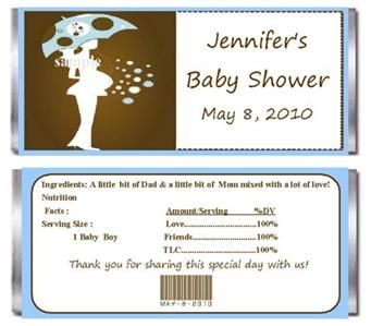 10 PERSONALIZED BABY SHOWER CANDY BAR WRAPPERS  