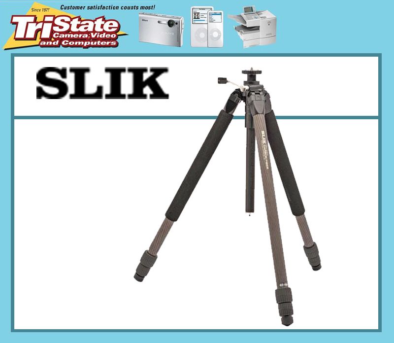 Slik Pro 923 CF 3 Section Carbon Fiber Tripod NEW  