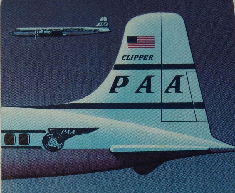 VINTAGE PAN AM AIRLINES CALENDAR CARD 1955 LOT  