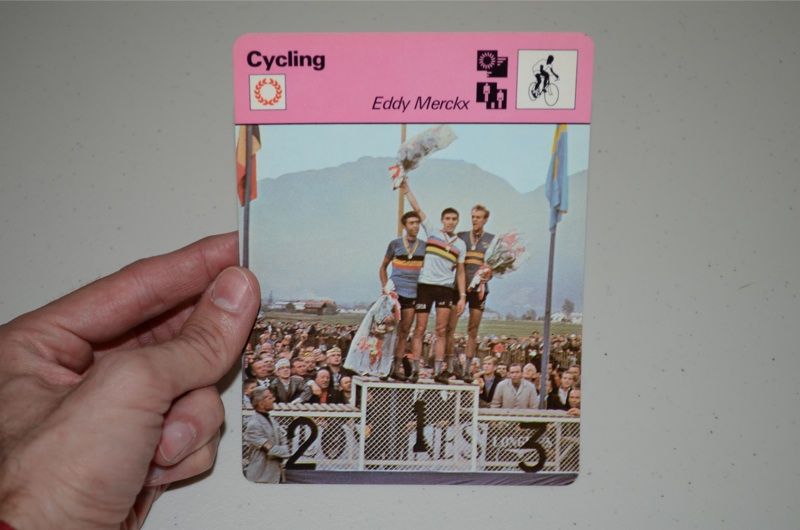 Eddy Merckx podium sportscaster card NOS italy  