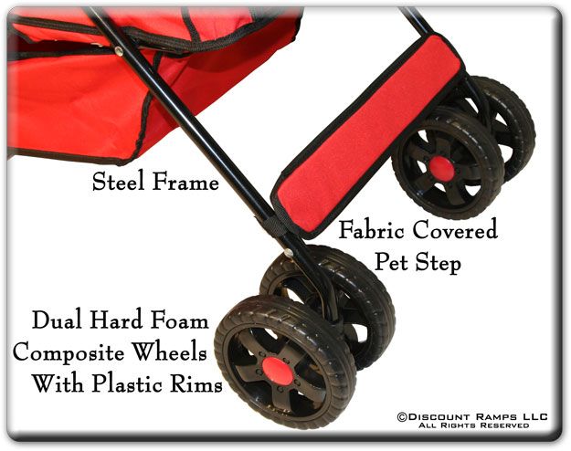 LARGE RED FOLDING DOG STROLLER CARRIER STROLLERS DOGS  