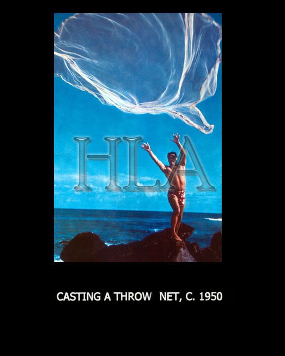 Hawaii Fishing Art Casting a Throe Net 3124  