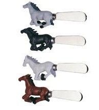 8286    WESTERN COWBOY HORSE COCKTAIL CHEESE SPREADER SET (4)  