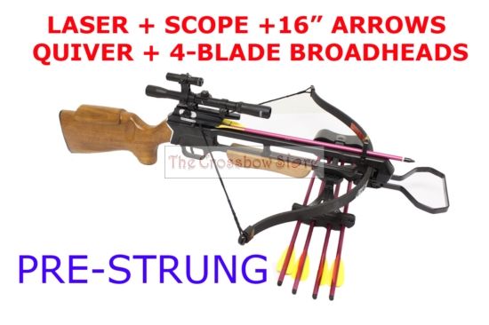 150 lbs Hunting Crossbow Pre Strung Laser Package  