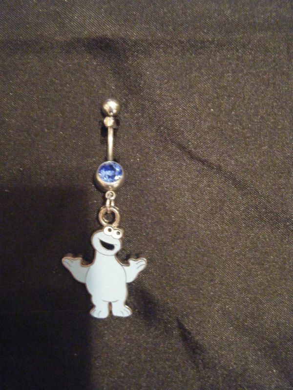 Sweet Cookie Monster Dangle Navel Belly Ring  