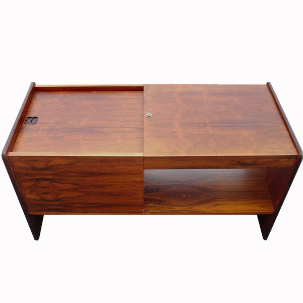 Vintage Brazilian Rosewood Desk and Small Credenza File  