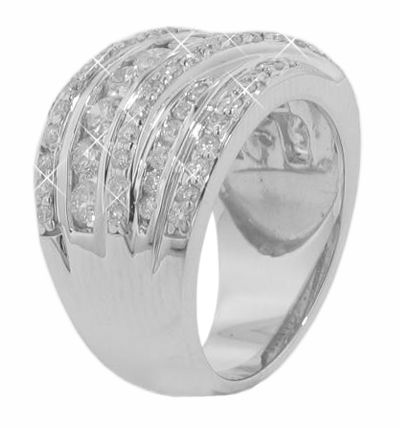 35CT WOMENS ROUND CUT DIAMOND ANNIVERSARY RING 14KT  