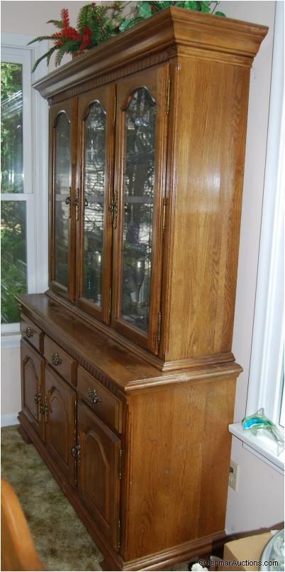 Dining Room Set Kincaid Oak 11 Pieces Table 8 Chairs Hutch Sideboard 