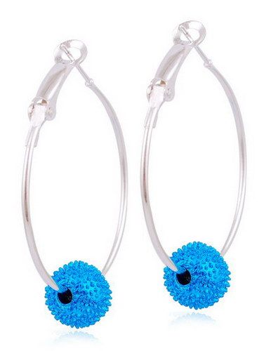   43MM Basketball Wives Inspired Disco Ball Bead Spacer Hoops Earrings