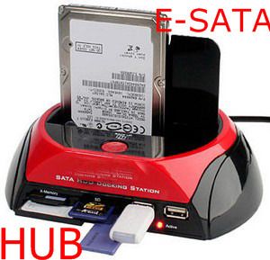 SATA Dock HDD docking Station SD/CF HUB eSATA   