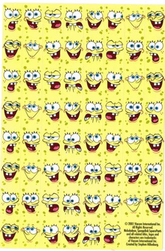 Spongebob Squarepants Scrapbook FUNNY FACE Stickers  