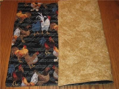 Handmade quilted 4 Placemats Chickens Farm Country  