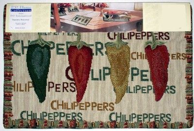 NEW CHILI PEPPER TAPESTRY PLACEMATS Fiesta Peppers Set  