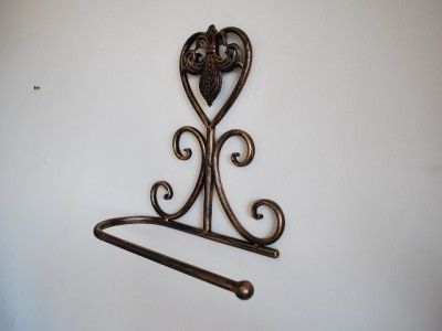 Wrought IronFrench Style Fleur De Lis Towel Ring /Rail  