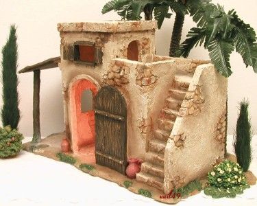 FONTANINI ITALY 5VILLAGE BETHLEHEM INN NATIVITY NEW BX  