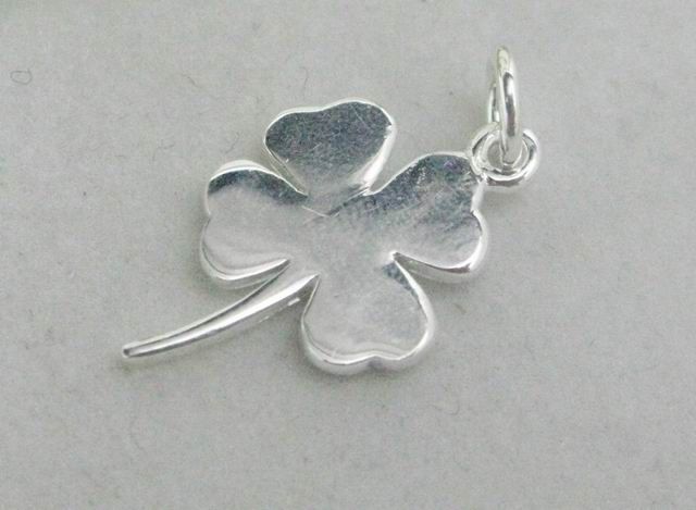 925 Sterling silver Charm Necklace Pendant Four Leaf Clover Compact  2 