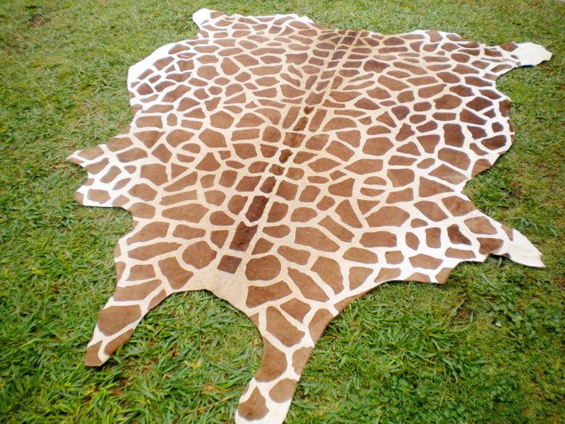 GIRAFFE Print/Printed COWHIDE SKIN Rug COW HIDE GIRAFFE DC3234  