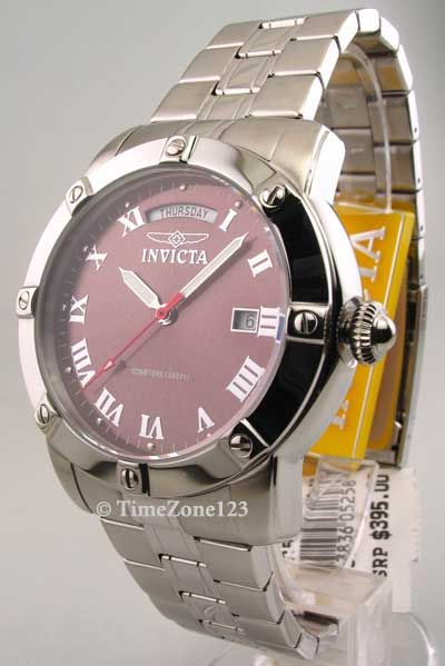 MENS INVICTA STEEL SPORT 10 ATM DAY DATE NEW WATCH 5258  