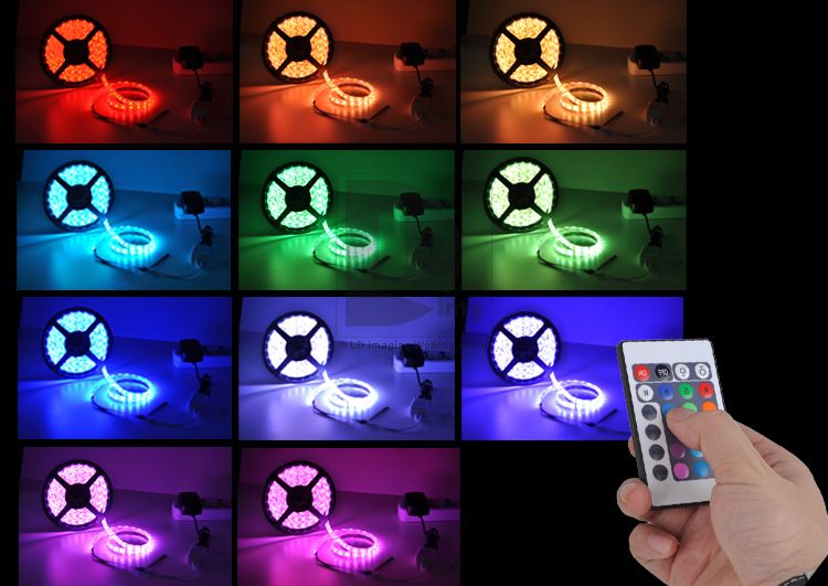   5050 SMD Waterproof Red/Green/Blue Flexible Light Strip with Remote