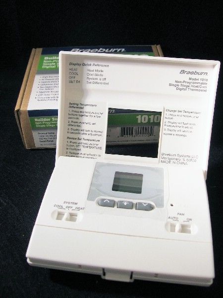 Braeburn 1010 Single Stage Heat/Cool Digital Thermostat  