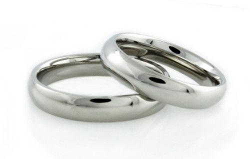 Personalized His&Hers Stainless Steel Wedding Ring Set  