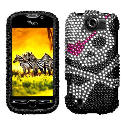 BLING Diamante Hard SnapOn Cover Case for HTC MYTOUCH 4G SLIDE Skull 