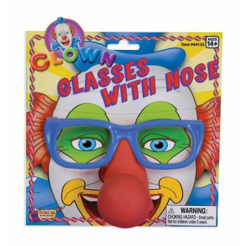   RED RUBBER NOSE Costume Joke Funny Big Plastic Blue Gag Eye  