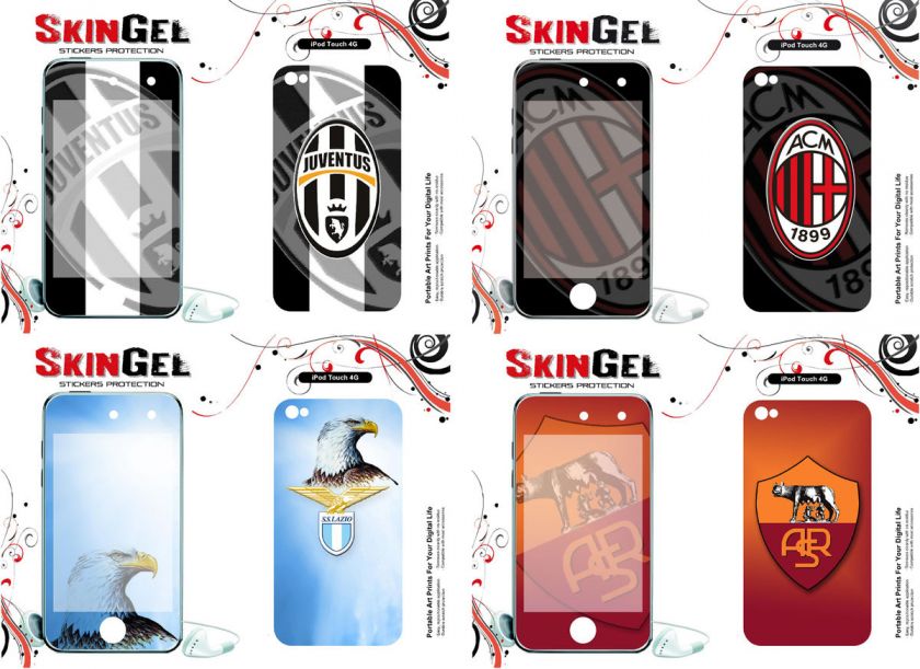 COVER SKIN ADESIVA IPOD TOUCH 3/4 gen   JUVE MILAN INTER ROMA NAPOLI 