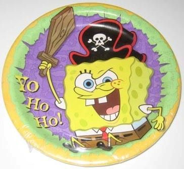 SPONGEBOB PIRATE BIRTHDAY PARTY SUPPLIES SMALL PLATES  