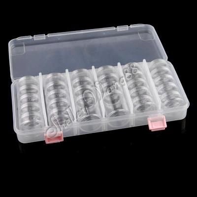 Plastic Bead Box Case Organizer w/28 Clear Stackable Containers