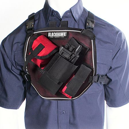 BLACKHAWK 55US00 USAR RADIO HARNESS FIRE RED EMS MEDIC  