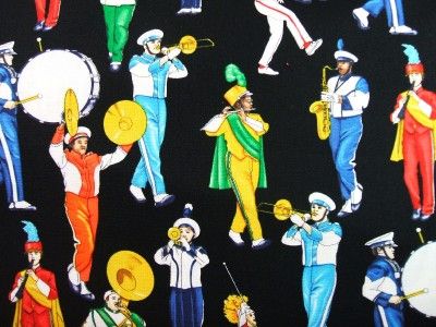 Timeless Treasures Marching Band Instrument Fabric Yard  