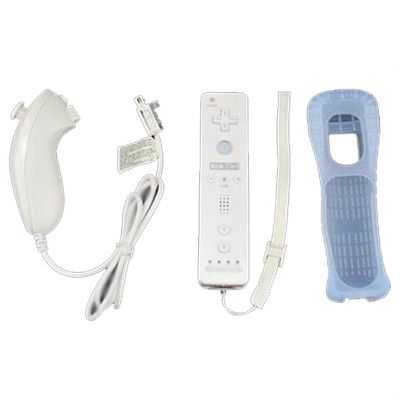 For Nintendo Wii Remote and Nunchuk Controller Set + Case Skin  