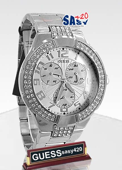 NEW Guess waterpro silver prism watch steel G12557L