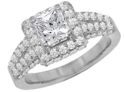 71 CT WOMENS PRINCESS CUT DIAMOND ENGAGEMENT RING VS  