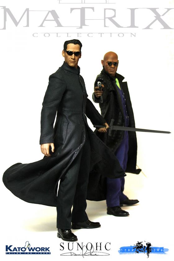   CUSTOM NEO MATRIX HEAD sculpt hot toys Keanu Reeves 12 + SUNGLASSES