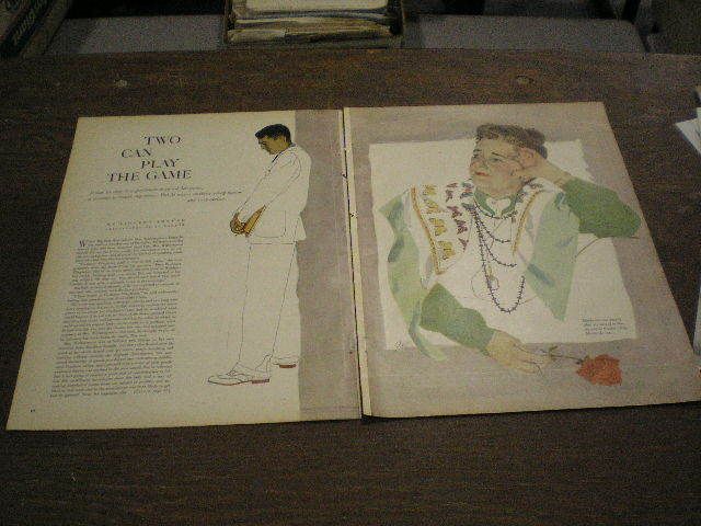 1948 Magazine Art Artist Al Parker Two Can Play Game  