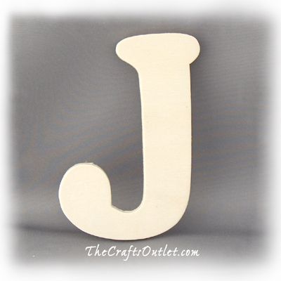 Letter J Plywood unfinished wood home Decor  