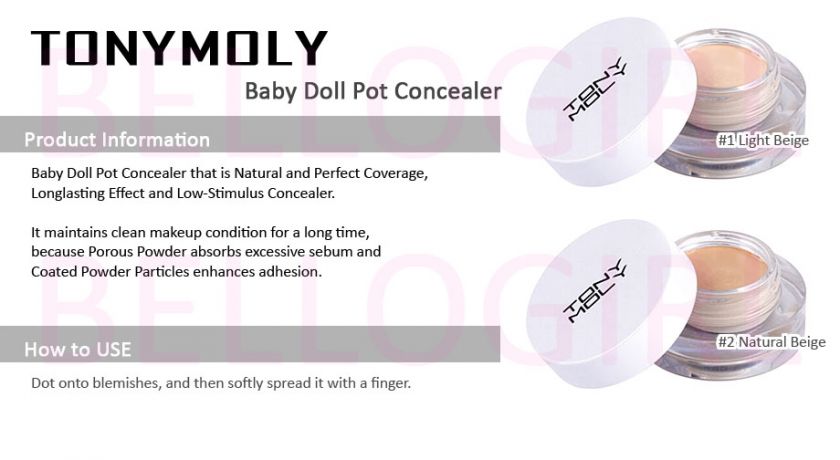 Tonymoly Baby Doll Pot Concealer [ #1 Light Beige ] BELLOGIRL  