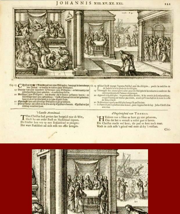 RELIGIOUS ANTIQUE PRINT   LAST SUPPER   PASCHA   1682  