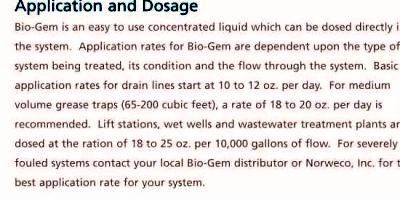 NORWECO BIOGEM SEPTIC TANK TREATMENT   CLEARS LINES TOO  