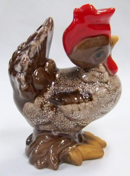 DeLee Pottery ROOSTER Figurine CALIFORNIA POTTERY  