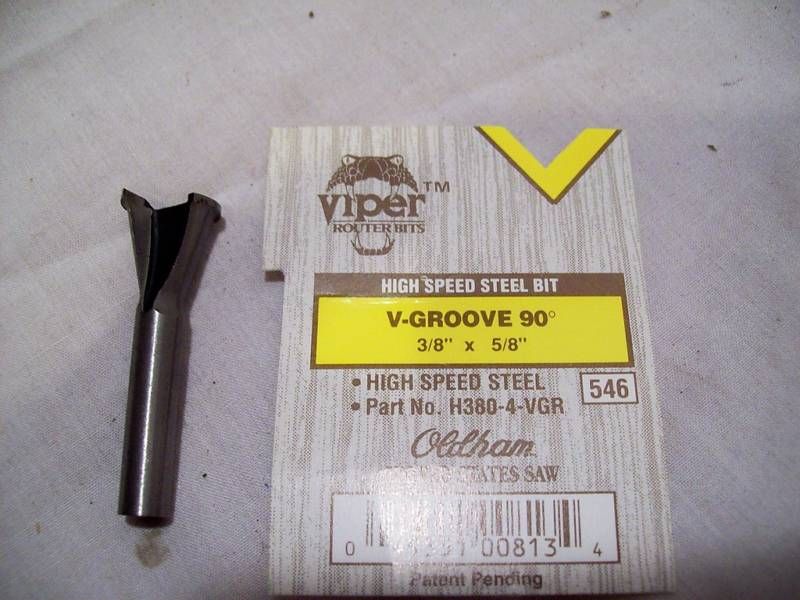 Viper Router Bit V Groove 90 Degree #546, 1/4 Shank  