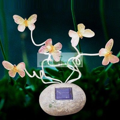 Solar Light Butterflies Wtih 5 Blinking LEDs Butterfly  