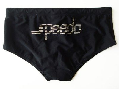 NWT Speedo Mens Brief Swim Trunks Black 3XL 36 38  